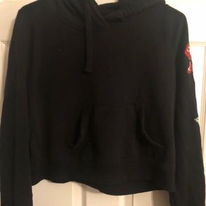 Black Hollister crop top hoodie